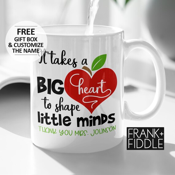 It Takes a Big Heart Teacher Coffee Mug Gift Box Included | Etsy