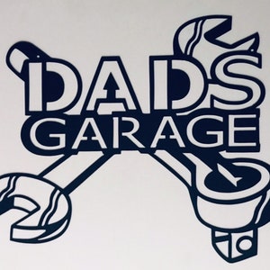 Dads Garage in Wrenches metal powder coated sign