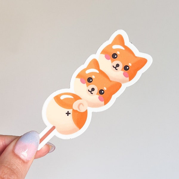 Shiba Inu Sticker | Shiba dango, kawaii dog stickers, Doge, Japanese food, Asian Snack stickers