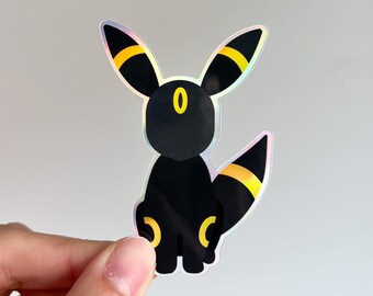 Umbreon sticker | Eevee Eeveelutions, Dark-type | minimal video game anime holographic stickers