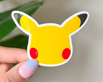 Pikachu sticker | cute kawaii Pika, Raichu Pichu ash ketchum electric type video game anime stickers decals