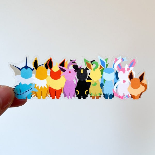 Eeveelution sticker | Eevee evolutions Umbreon Espeon Sylveon Vaporeon Jolteon Glaceon Flareon | clear stickers decal SHINY or normal (4 in)