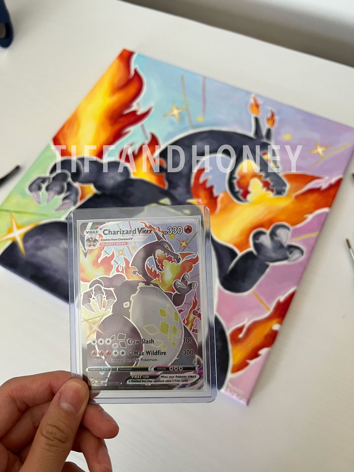 CUSTOM Pokemon Card Painting on Canvas Hand Painted Wall Art Etsy