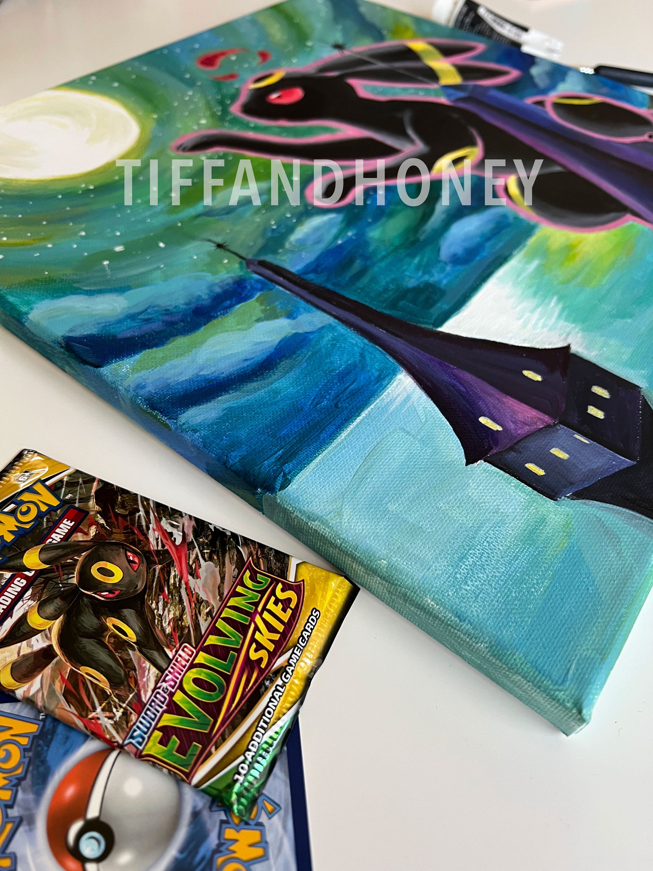 CUSTOM Pokemon Card Painting on Canvas Hand Painted Wall Art Etsy