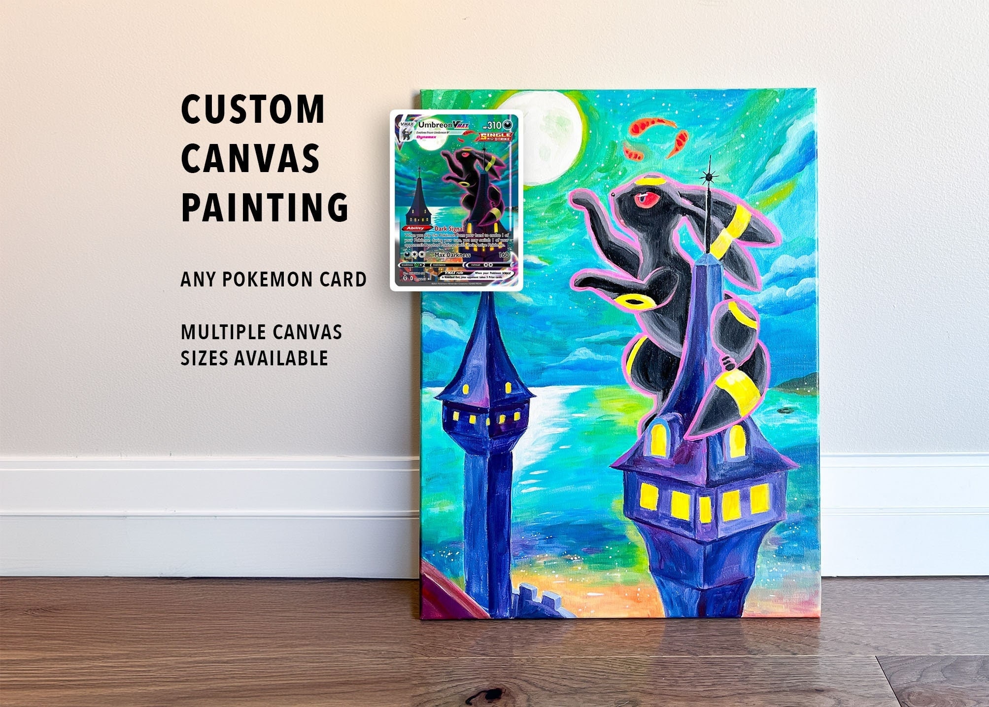 CUSTOM Pokemon Card Canvas Painting | Handmade Painted Artwork, Charizard  Umbreon VMAX, Full Art Wall Room Decor, Acrylic Painting Artist - Etsy, image size:2007x1434
