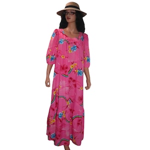 Vintage Made in Hawaii Maxi Caftan Mumu Dress
