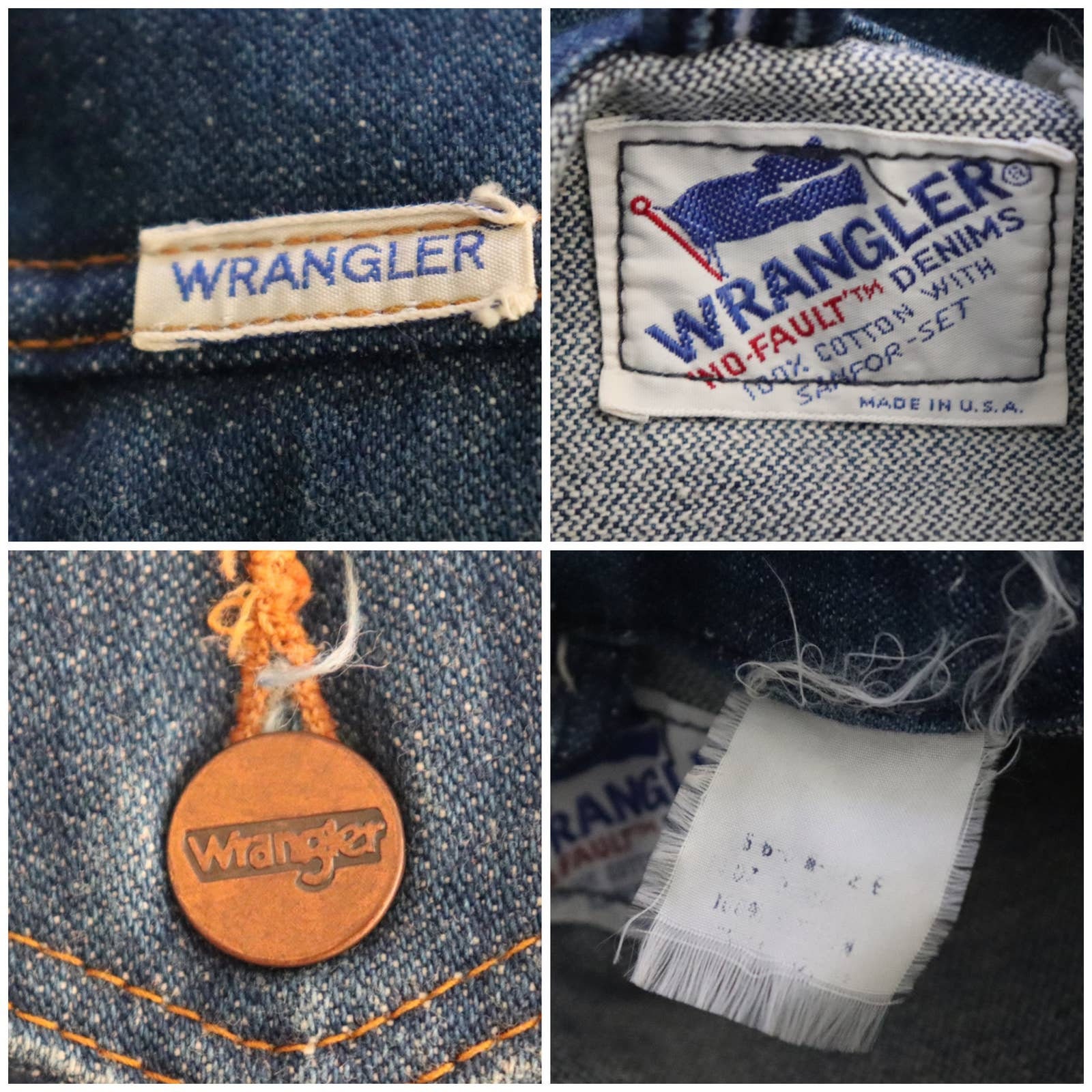 Vintage 1980'S Wrangler NO-FAULT DENIMS floral print denim jacket, men's size M unclear blue type Vintage Second Hand main image 1