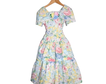 Vintage Dorissa International Nicole Girls Floral Dress Size 8