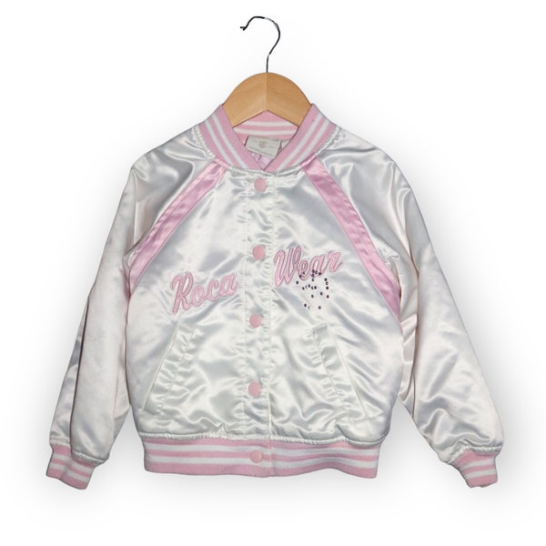 Rocawear Girls Vintage Satin Bomber Jacket Size 4