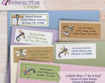 Personalized Dragonfly Address Labels, Spring Mailing Stickers