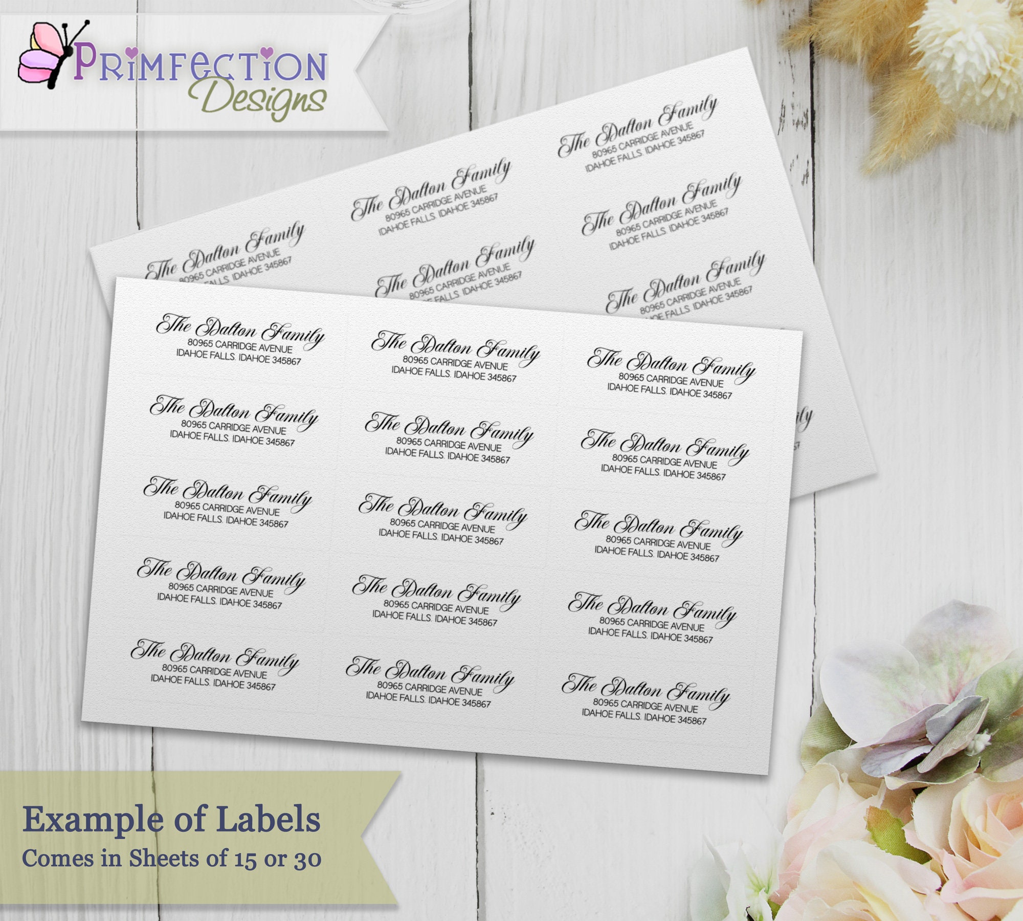 Personalized Return Address Labels Elegant Address Labels Etsy