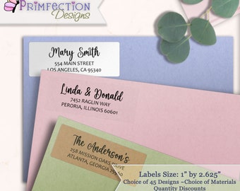 Set of Return Address Labels - Custom Personalized Stickers, Modern Address Labels, Personal Address Labels, Clear Address Labels Wedding