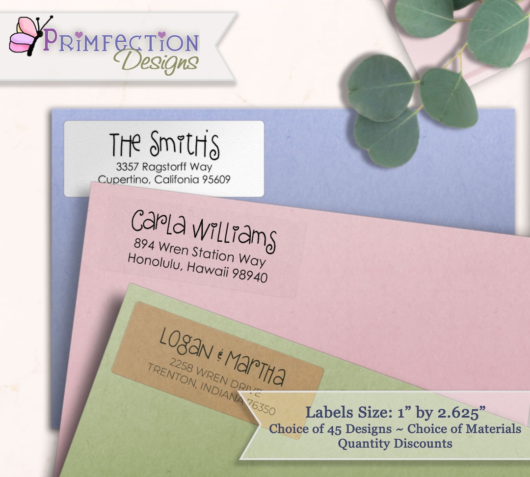 Personalized Return Address Labels Custom Envelope Stickers Etsy