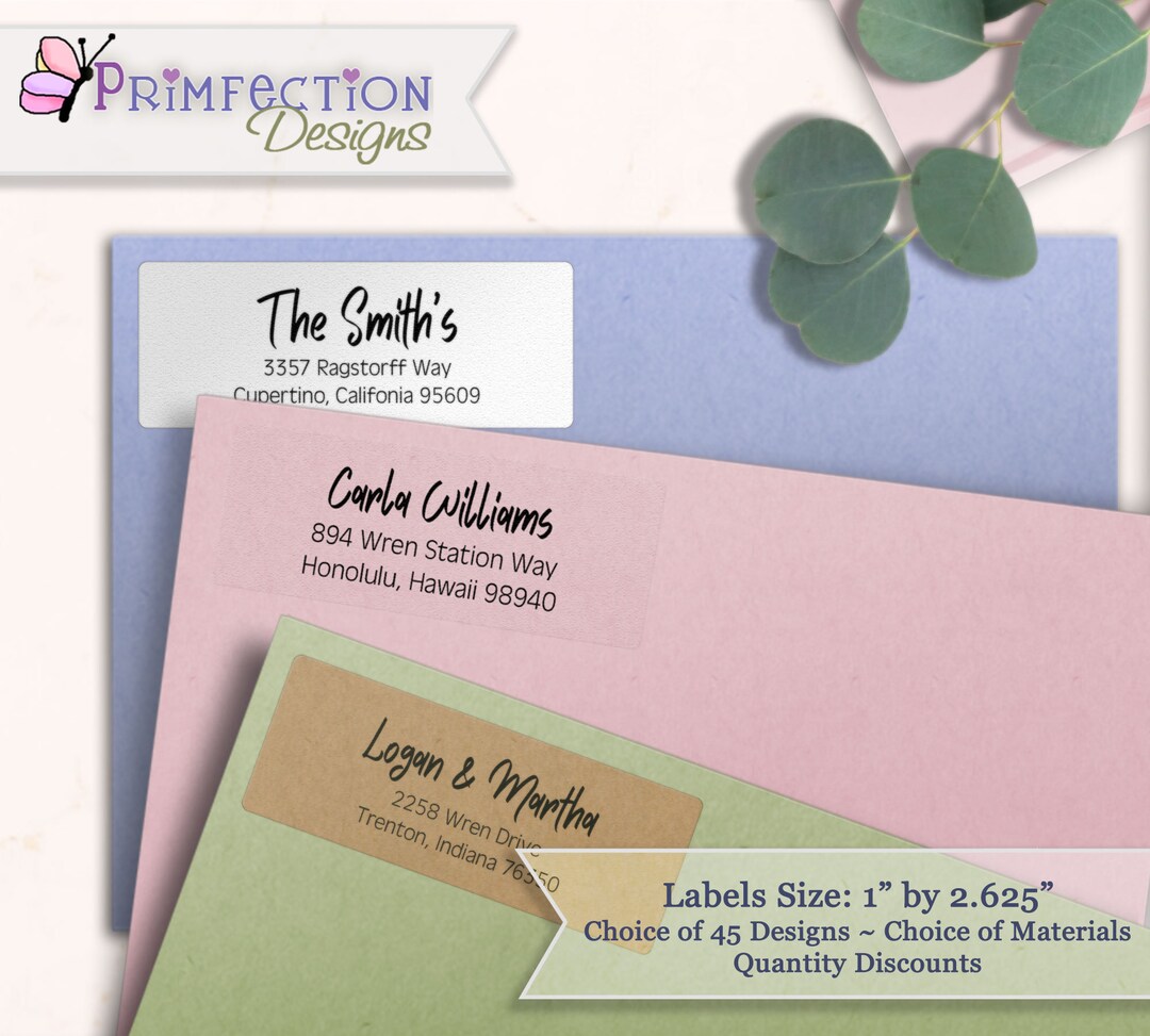 Personalized Return Address Labels, Custom Envelope Stickers, Wedding