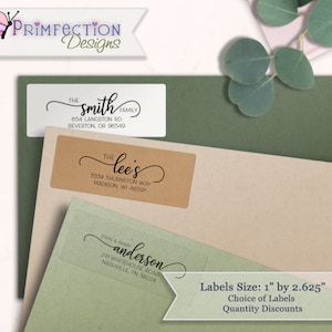 Set of Return Address Labels - Custom Personalized Stickers, Fancy Modern Address Labels, Clear Address Labels Wedding,