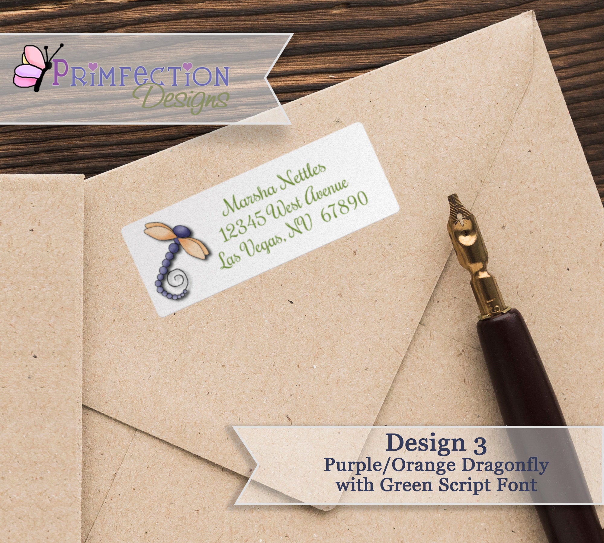 Personalized Return Address Labels 30 Dragonfly Address Etsy