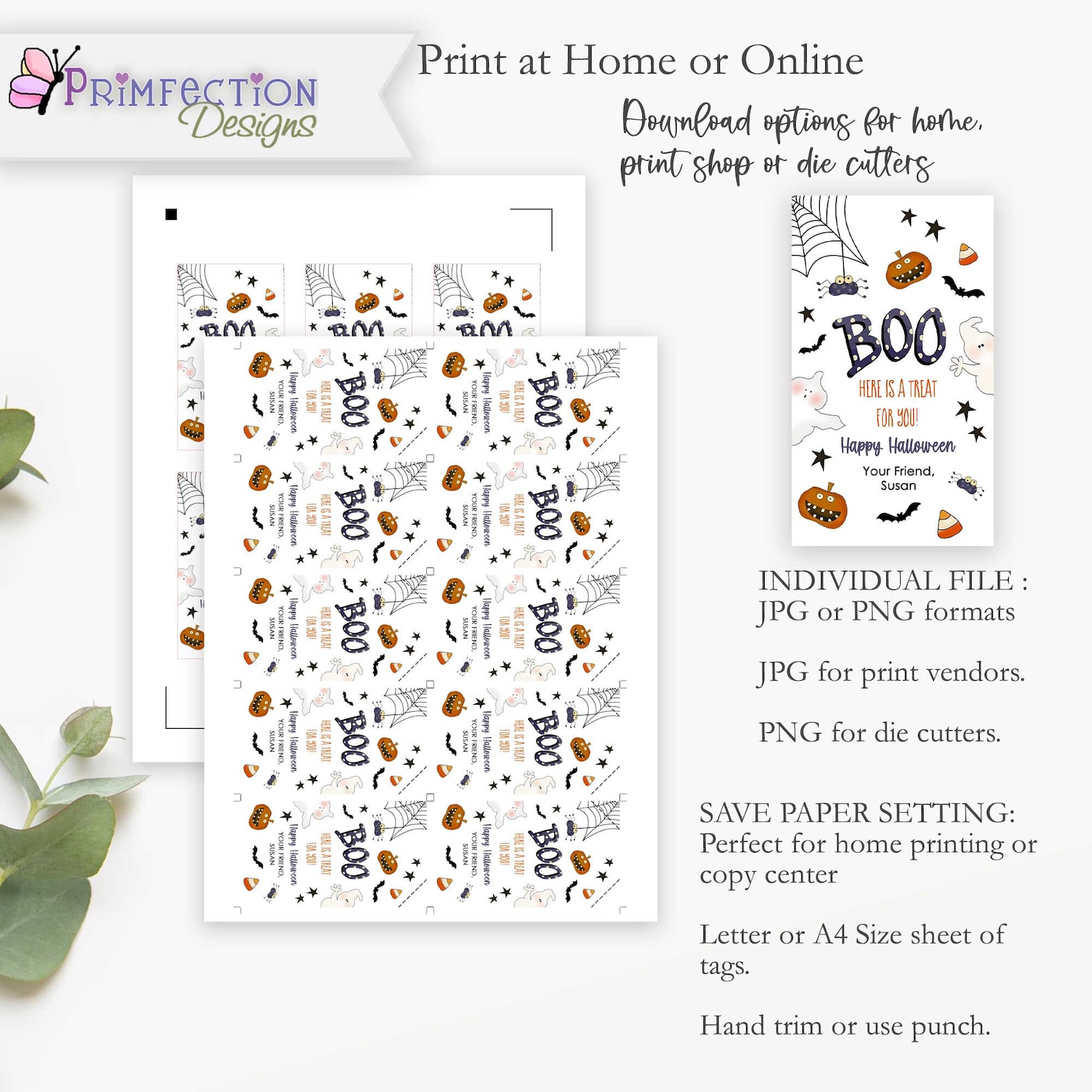 Rustic Boo Tags Printable Editable Halloween Boo Tags, Boo Gift Tag, Downloadable Halloween Tags ...