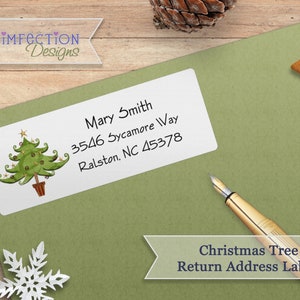 Christmas Return Address Labels Stickers, Holiday Return Address Labels, Christmas Tree Stickers, Christmas Cards Return Address Labels