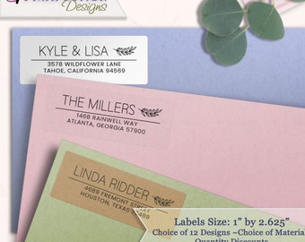 Minimalist Address Labels | Floral Wedding Address Labels | Custom Address Labels | Floral Shipping Labels | Envelope Mailing Stickers