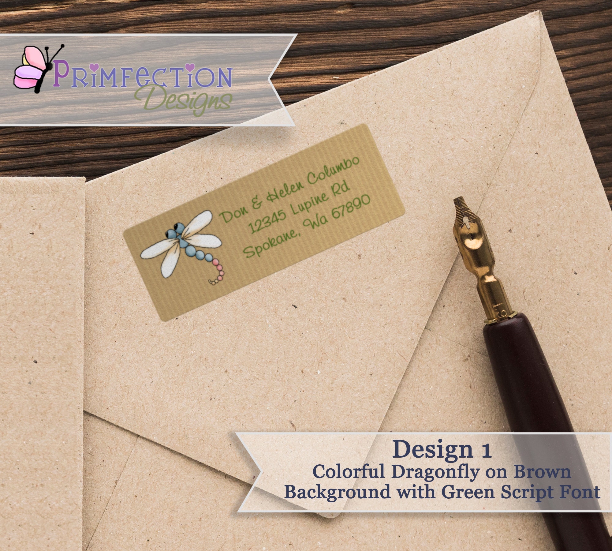 Personalized Return Address Labels, 30 Dragonfly Address Labels, Custom Address Labels, Choice