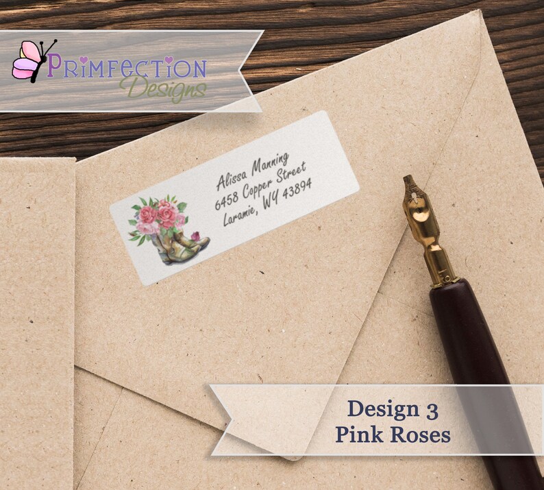 Personalized Return Address Labels Cowboy Boots Address Etsy