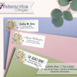 Spring Wildflowers Return Address Labels, Custom Address Labels, Wedding Address Labels, Mailing Labels, Wedding Invitation Address Stickers