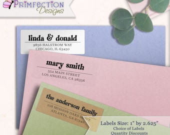 Set of Return Address Labels - Custom Personalized Stickers, Fancy Modern Script, Clear Address Labels Wedding, Address Labels Modern