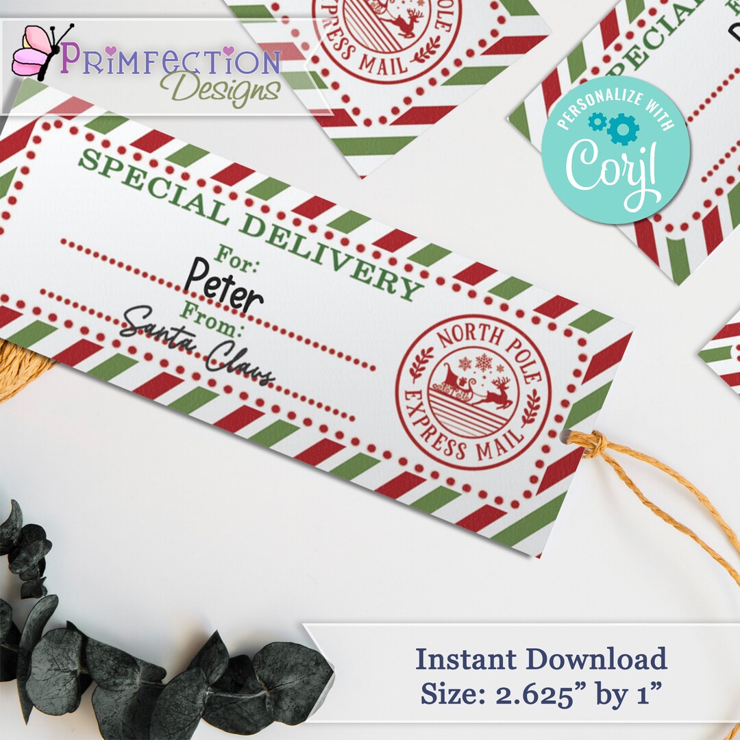 Christmas Gift Labels Template Printable Special Delivery Stickers Tags ...