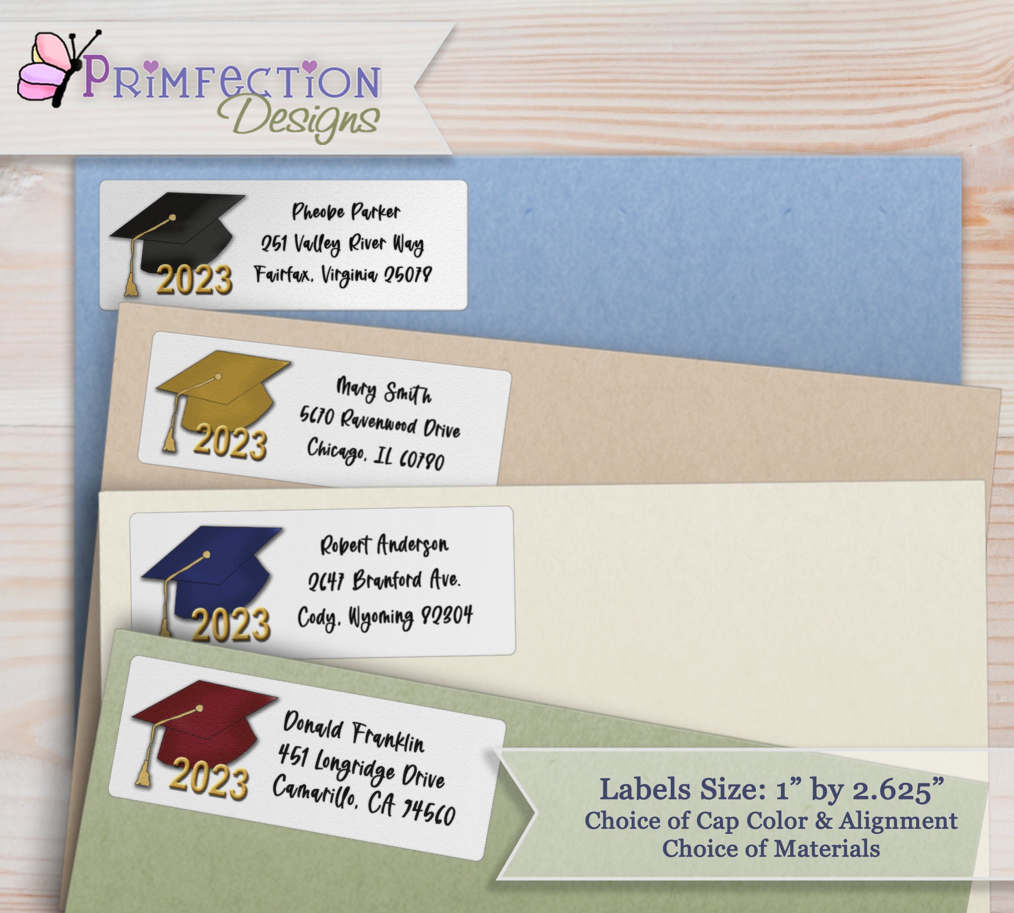 Graduation Return Address Labels Personalized Graduation Cap Etsy