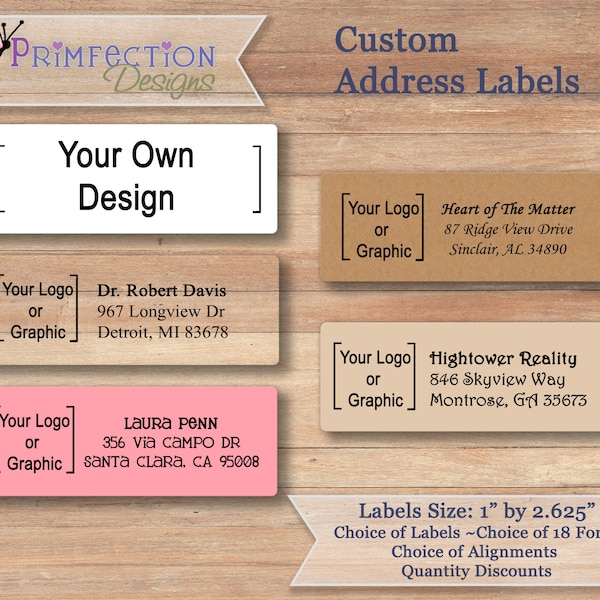 Custom Return Address Labels, Custom Business Logo Address Labels, Personalized Photo Return Address Labels, Custom Wedding Address Labels