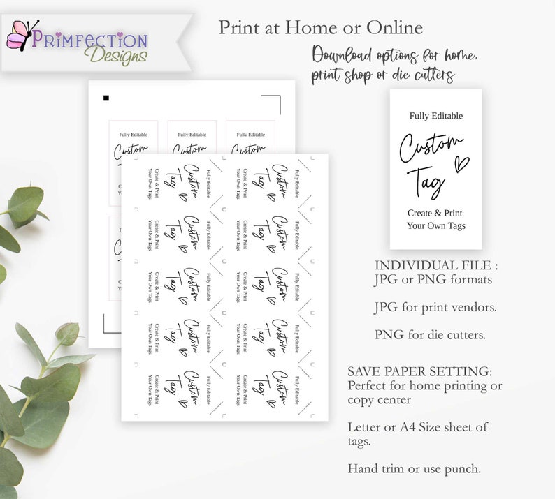 Editable Hang Tag Instant Download, Minimalist Gift Tags Template ...