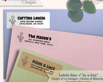 Personalized Return Address Labels, Clear Address Labels, Custom Wedding Address Labels, Clear Address Labels Wedding, Retro Sticker Labels