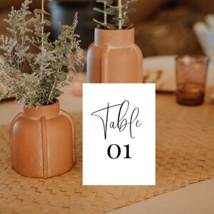 PRINT AT HOME | Wedding Table Numbers 1-30 | Modern Calligraphy | Modern Font Table Numbers | Minimalist Wedding Table Numbers