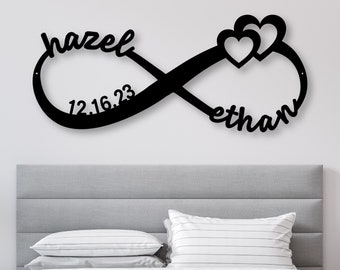 Personalized Wedding Gift for Couple | Custom Infinity Sign | Wedding Date Sign Metal Engagement Sign Anniversary Gift | Bridal Shower Gift