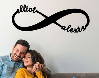 Personalized Couples Gifts for Her | Custom Metal Infinity Sign | Personalized Wedding Gift | Engagement Announcement Sign Anniversary Gift