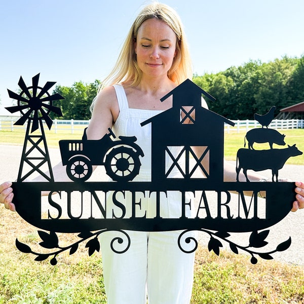 Personalized Farm Metal Sign Farm Sign Personalized Farmhouse Sign Custom Farm Decor Custom Farmhouse Decor Metal Farm Sign Farm House Decor