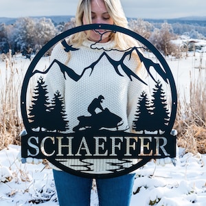 Custom Metal Outdoor Snowmobile Decor with Name | Snowmobile Gifts, Snowmobiling Gift, Snowmobile Racing, Anniversary Gift Men Snow Sledding