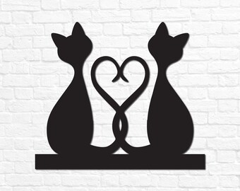 Metal Cat Art Etsy