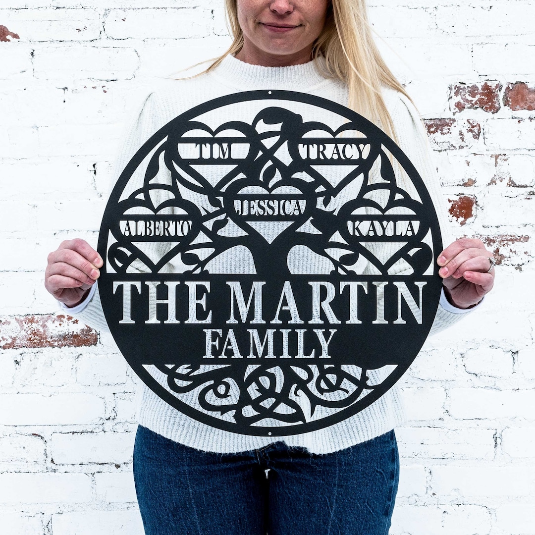 Family Tree of Life Wall Art Personalized Metal Garden Decor Custom ...