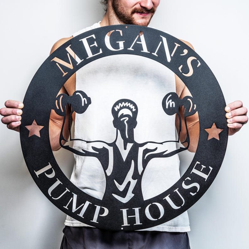 Personalized Ladies Fitness Home Gym Sign | Metal Work Out Decor ...