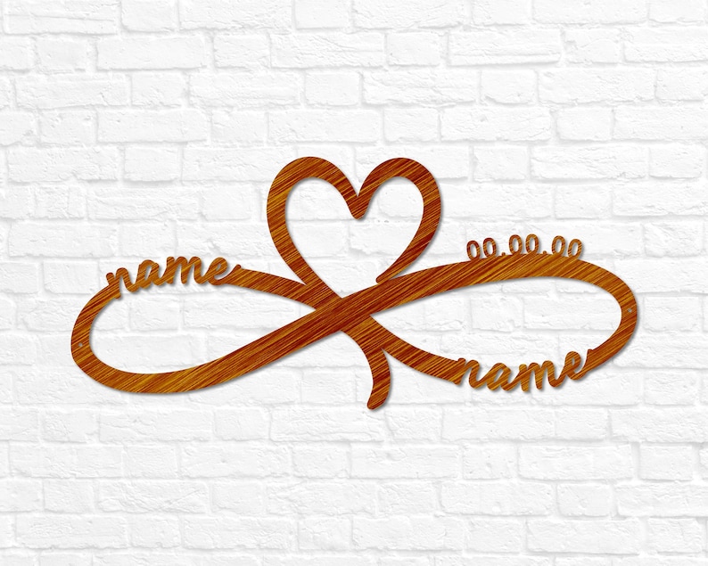 Gifts for Her, Custom Infinity Sign, Personalized Wedding Gift for Couple, Engagement Gift, Anniversary Gift Bridal Shower Gift Couples Gift Copper Translucent