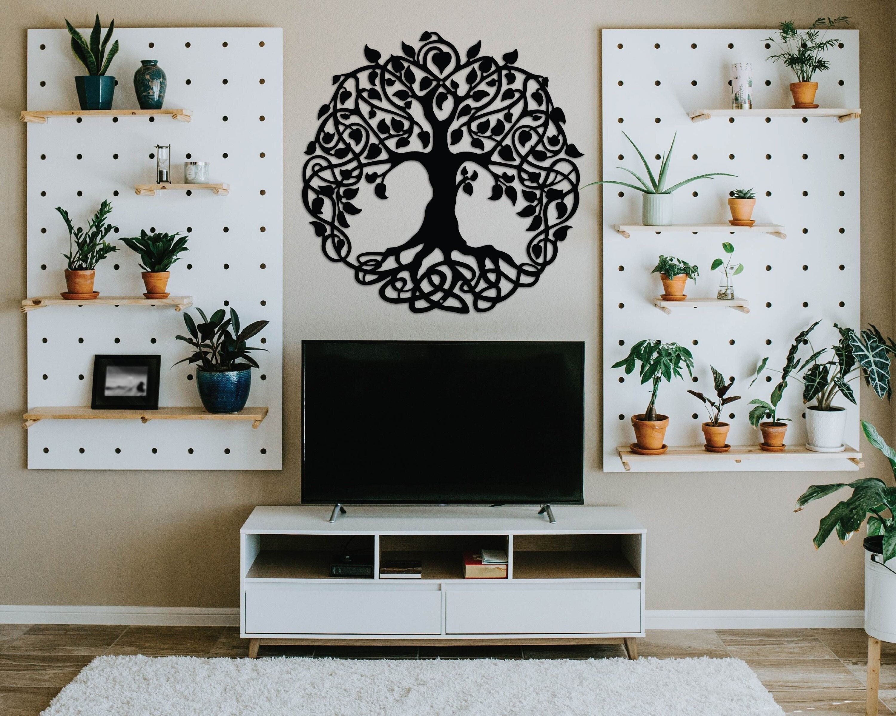  EXUNART Letrero de metal personalizado del árbol de la vida,  árbol de la vida es un producto popular de decoración del hogar en la  actualidad. Letrero de pared de metal personalizado