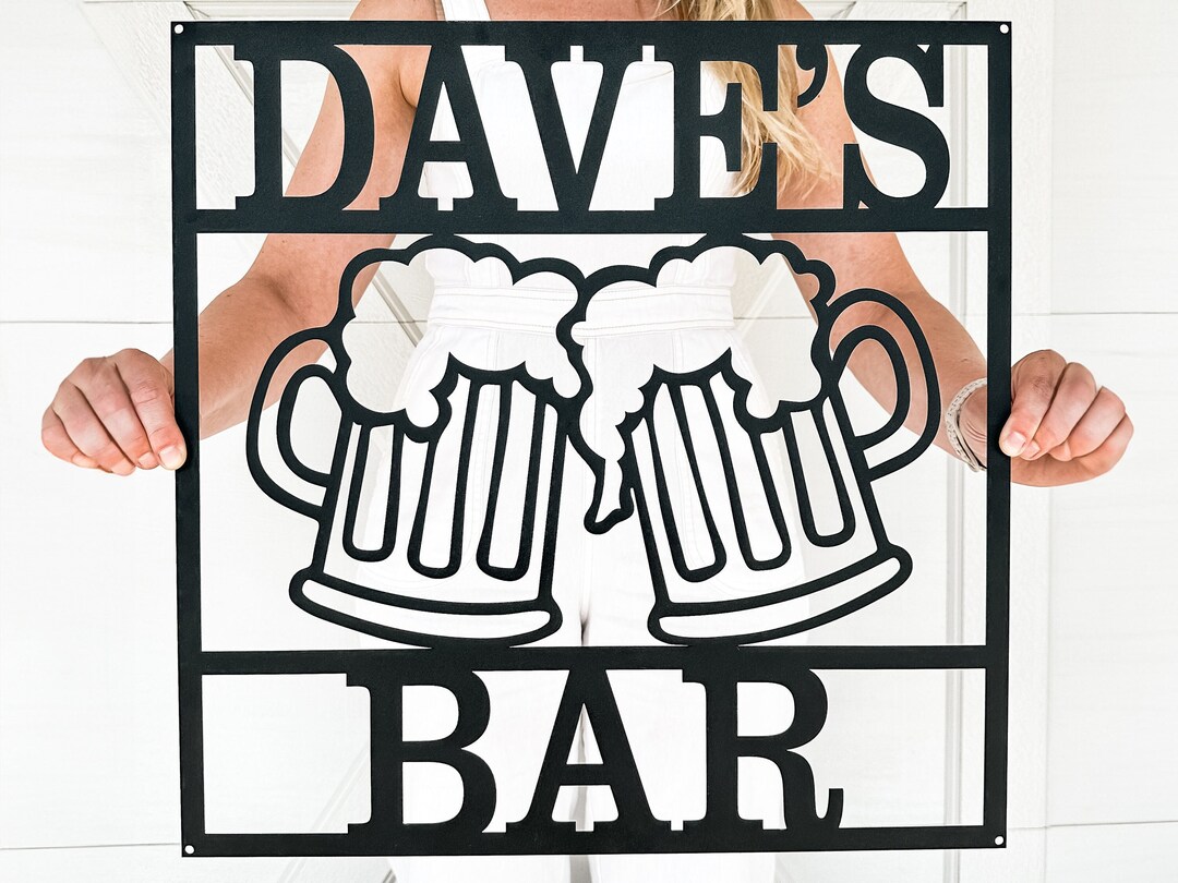 Custom Metal Bar Sign Personalized Bar Man Cave Decor Garage Sign Home