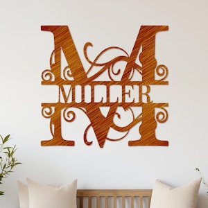 Custom Metal Signs | Monogram Wall Decor | Metal Wall Art | Last Name ...