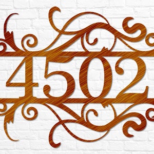 House Number Sign Metal Address Sign Address Plaque Home Number Sign Custom Address Decor House Warming Gift Front Door Sign Copper Translucent