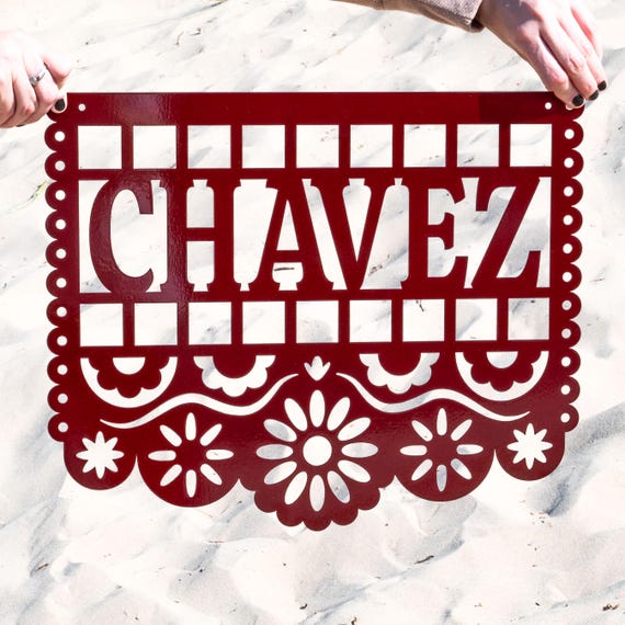 Custom Papel Picado Metal Sign, Dia de los Muertos Decor, Fiesta Wall Art, Mexican Wedding Family Name Sign Cultural Celebration Ofrenda Art