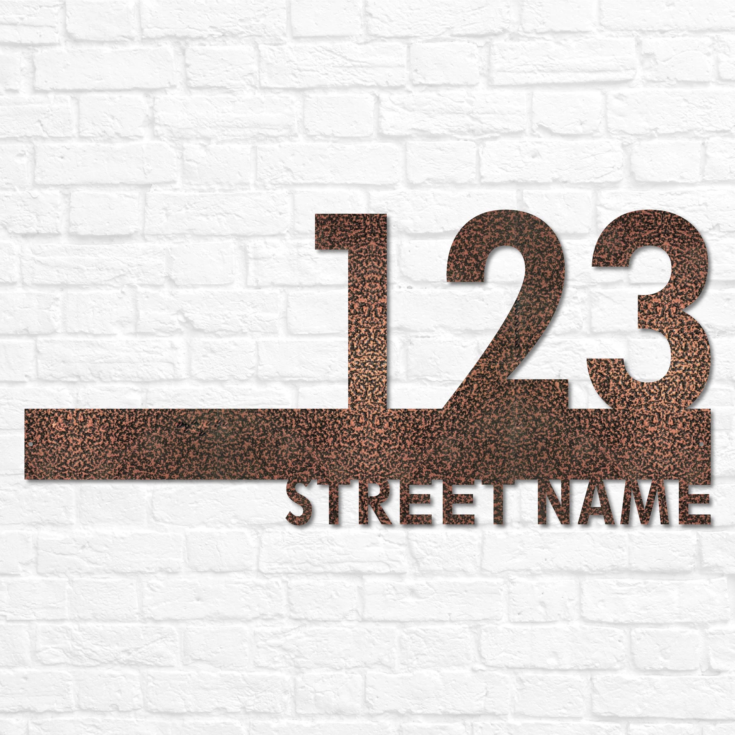 Metal Address Sign With Street Name | Modern Address Sign | Outdoor ...