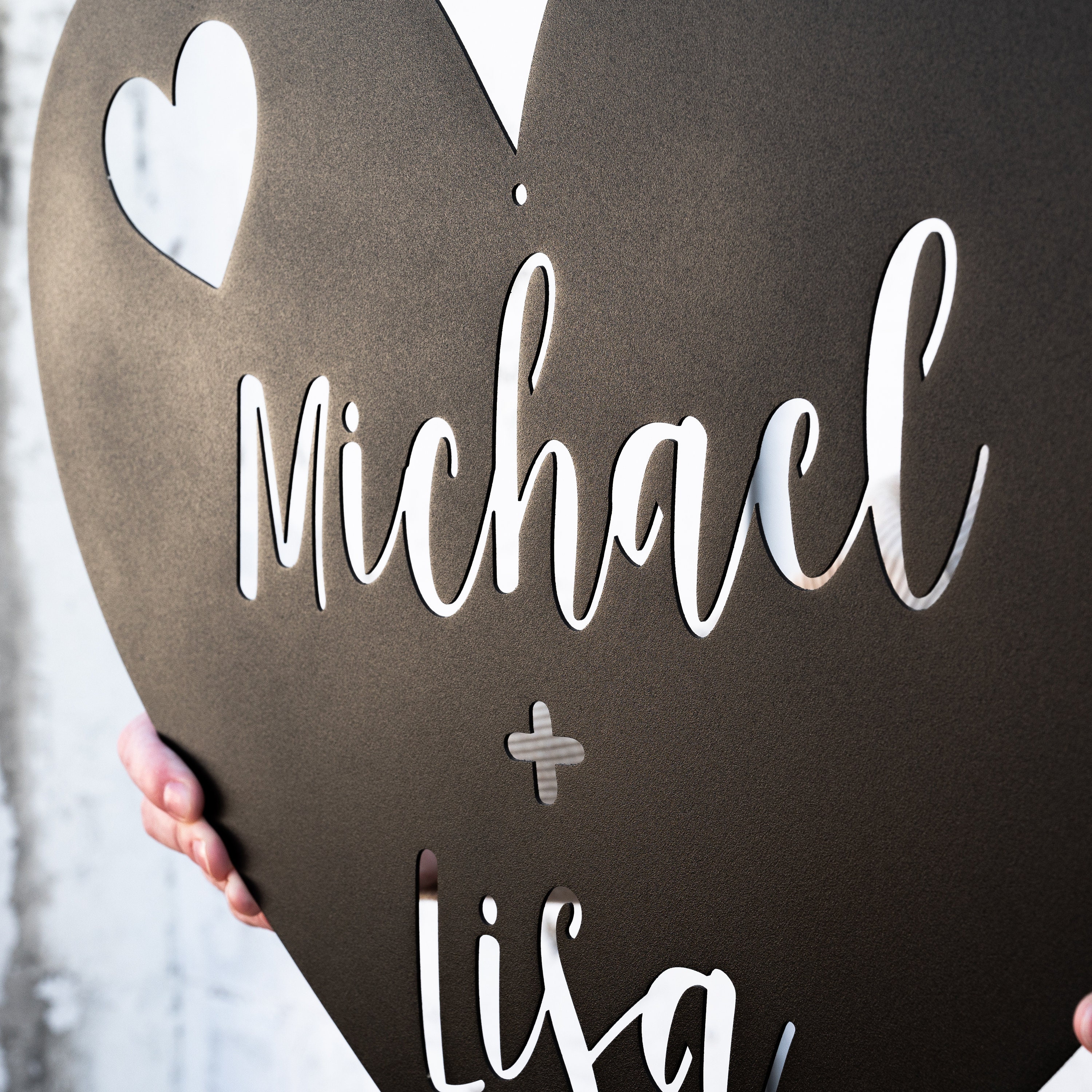 Heart Names Heart Names Metal Sign, Personalized Couples Love Name Sign, Valentine ...