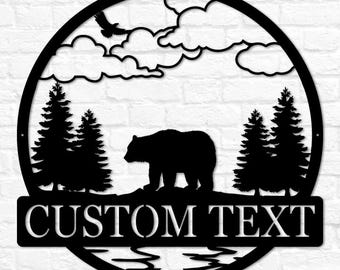 thumbnail interactive-video image 1 of 18-Inch Black Bear & Cubs Metal Sculpture Sign – Rustic Lodge Cabin Decor, Wall Mount 1 of 6
