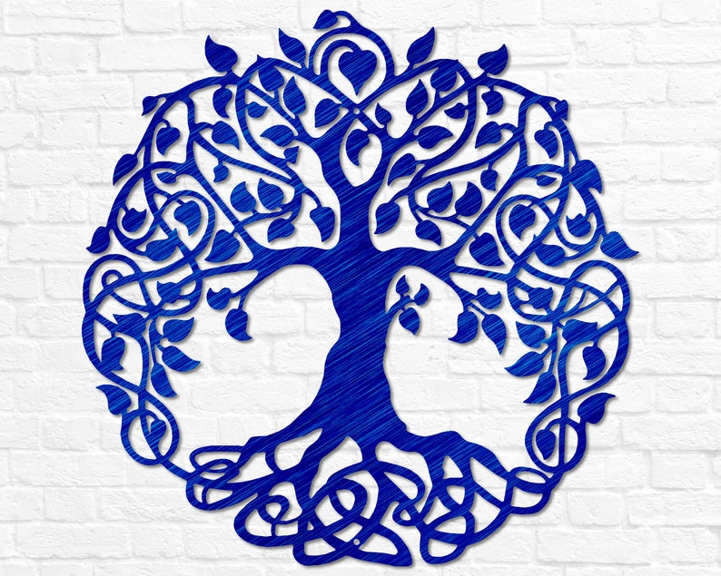 Metal Tree of Life Wall Art Tree of Life Wall Decor Tree of Life Sign Metal Outdoor Sign Weatherproof Sign Housewarming Gift Anniversary Blue